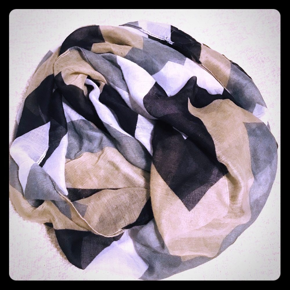 Black, White & Tan Infinity Scarf